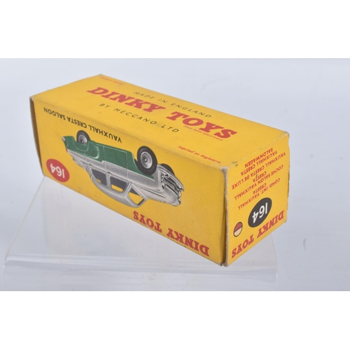 194 - TWO BOXED DIE CAST DINKY TOYS MODEL VEHICLES, the first a Vauxhall Crest Saloon, reference 164, Maro... 