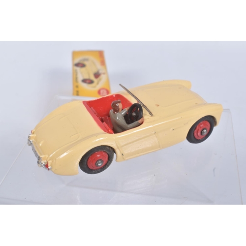 195 - TWO BOXED DIE CAST DINKY TOYS MODEL VEHICLES, the first a Austin Healey '100' Sports car, reference ... 