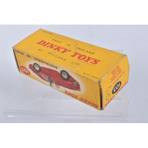 195 - TWO BOXED DIE CAST DINKY TOYS MODEL VEHICLES, the first a Austin Healey '100' Sports car, reference ... 