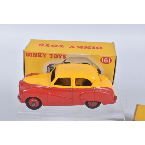 195 - TWO BOXED DIE CAST DINKY TOYS MODEL VEHICLES, the first a Austin Healey '100' Sports car, reference ... 