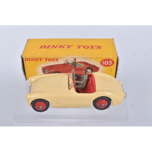 195 - TWO BOXED DIE CAST DINKY TOYS MODEL VEHICLES, the first a Austin Healey '100' Sports car, reference ... 