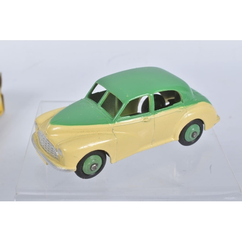 197 - A BOXED DIE CAST DINKY TOYS MORRIS OXFORD SALOON MODEL VEHCILE, box 3, reference 159, cream lower bo... 