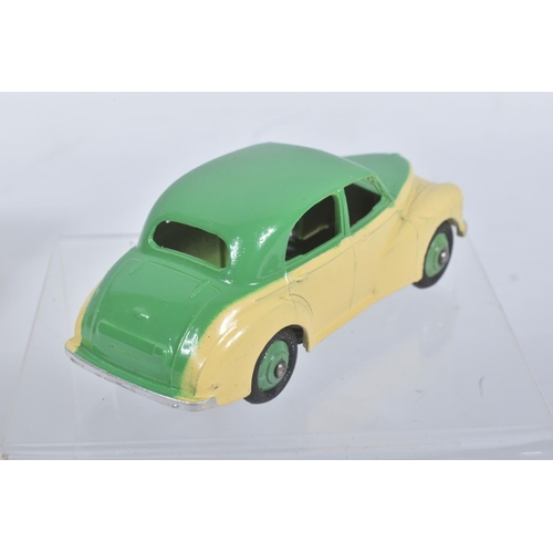 197 - A BOXED DIE CAST DINKY TOYS MORRIS OXFORD SALOON MODEL VEHCILE, box 3, reference 159, cream lower bo... 