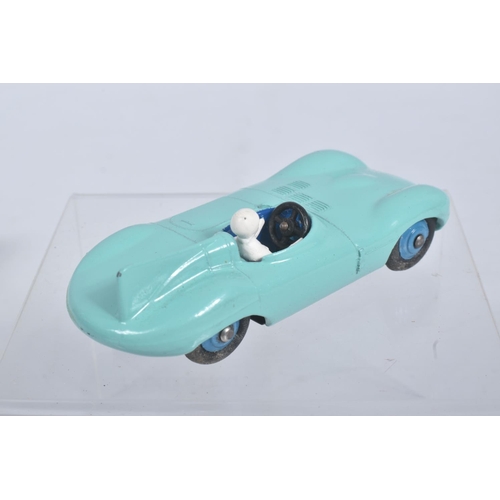 201 - FOUR BOXED DIECAST DINKY TOYS MODEL SPORTS CARS, the first a Mercedes Benz Racing Car, reference 237... 