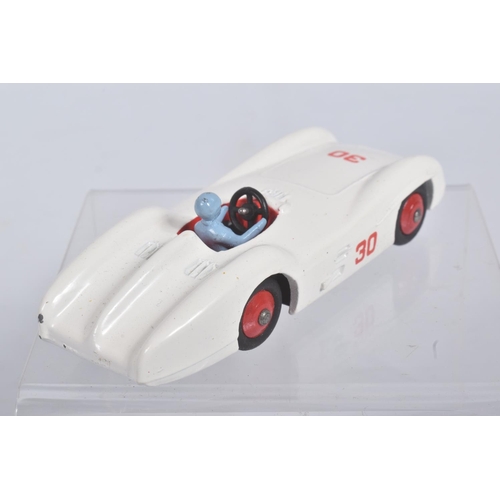 201 - FOUR BOXED DIECAST DINKY TOYS MODEL SPORTS CARS, the first a Mercedes Benz Racing Car, reference 237... 