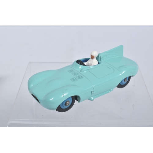 201 - FOUR BOXED DIECAST DINKY TOYS MODEL SPORTS CARS, the first a Mercedes Benz Racing Car, reference 237... 