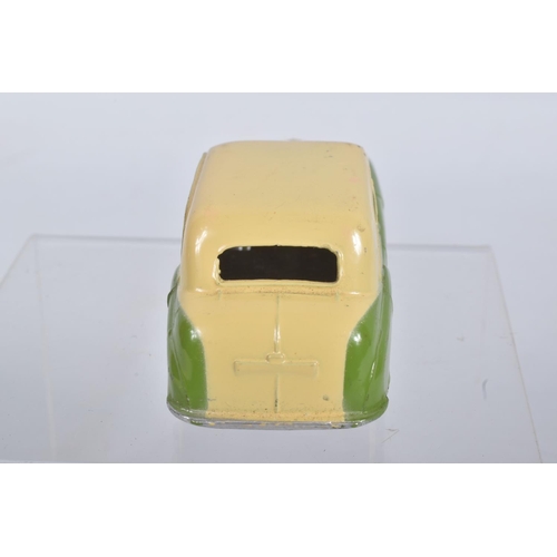 203 - AN UNBOXED DINKY TOYS HILLMAN MINX, No.154, later two tone issue with lime green lower body, cream u... 