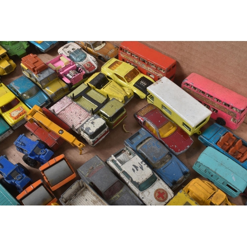 213 - A QUANTITY OF UNBOXED AND ASSORTED PLAYWORN DIECAST VEHICLES, Matchbox, Husky including Studebaker W... 