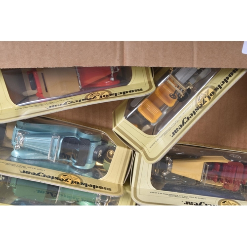 218 - TWO BOXES OF BOXED MATCHBOX MODELS OF YESTERYEAR DIECAST CARS, mostly from 1970's, 44 models include... 