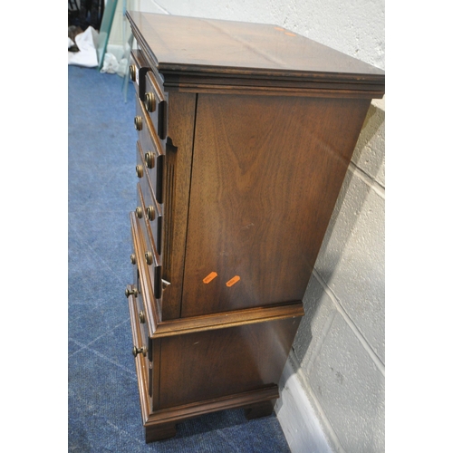 164 - BEVAN FUNNELL LIMITED REPRODUX, A REPRODUCTION MAHOGANY CHEST OF EIGHT ASSORTED DRAWERS, of small pr... 