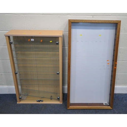 232 - A MODERN COLLECTORS DISPLAY CABINET, with ten glass shelves, width 69cm x depth 20cm x height 111cm,... 