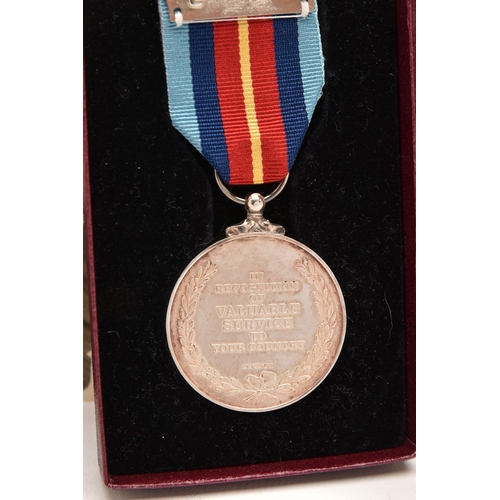 513 - A SILVER 'FOR NATIONAL SERVICES' MEDAL, inscribed 'In Recognition of Valuable Service To Your Countr... 