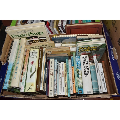 888 - FOUR BOXES OF VINTAGE BOOKS to include a large quantity of antiques interest books covering ceramics... 