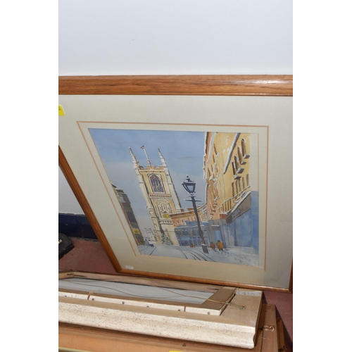 899 - GWILYM DAVIES (20TH CENTURY) A SMALL QUANTITY OF FRAMED WATERCOLOURS, mostly landscapes and townscap... 