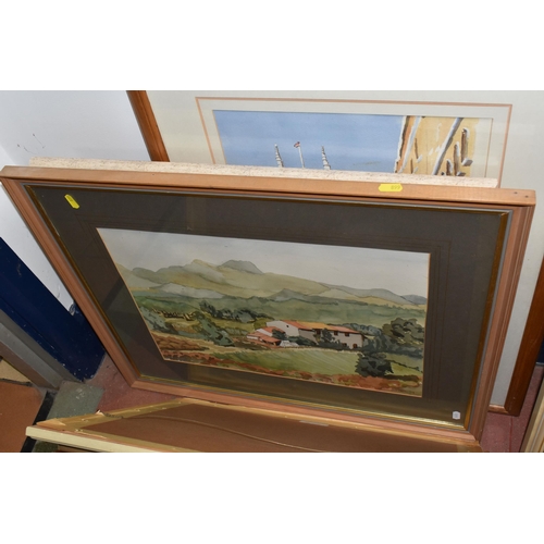 899 - GWILYM DAVIES (20TH CENTURY) A SMALL QUANTITY OF FRAMED WATERCOLOURS, mostly landscapes and townscap... 