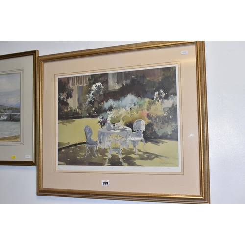 899 - GWILYM DAVIES (20TH CENTURY) A SMALL QUANTITY OF FRAMED WATERCOLOURS, mostly landscapes and townscap... 