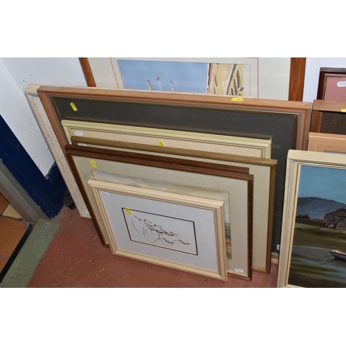 899 - GWILYM DAVIES (20TH CENTURY) A SMALL QUANTITY OF FRAMED WATERCOLOURS, mostly landscapes and townscap... 