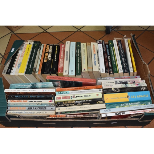 921 - FOUR BOXES OF BOOKS, approximately ninety titles in hardback and paperback formats, titles to includ... 