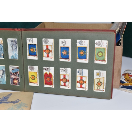 930 - A BOX AND LOOSE CIGARETTE CARDS AND OTHER EPHEMERA, to include cigarette cards loose in two albums, ... 