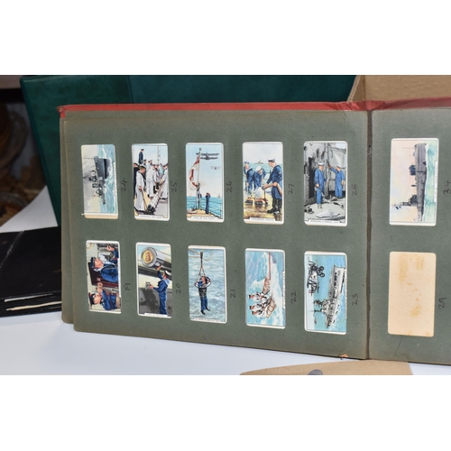 930 - A BOX AND LOOSE CIGARETTE CARDS AND OTHER EPHEMERA, to include cigarette cards loose in two albums, ... 