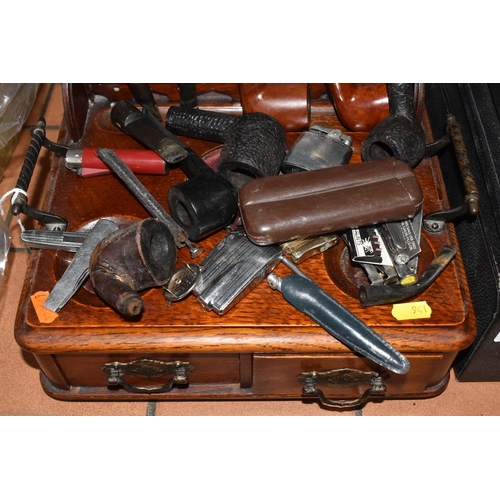 941 - ONE BOX AND LOOSE MIXED SUNDIRES to include a cased Imperial typewriter, a pipe stand with a collect... 