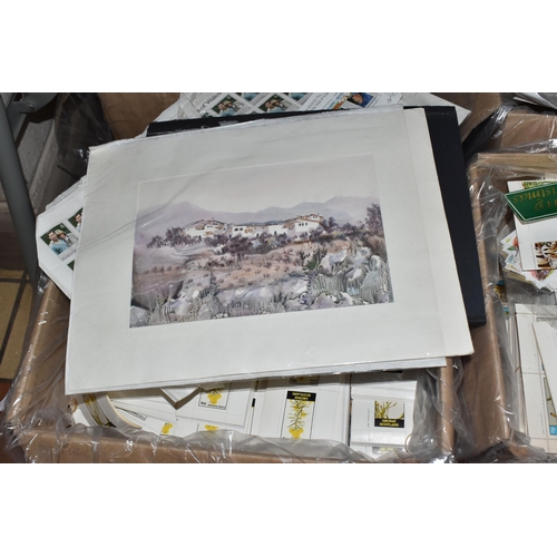 942 - SIX BOXES OF 'CINDERELLA/LOCAL' STAMPS to include thousands of Nagaland, Bernera Islands, Lao, St He... 