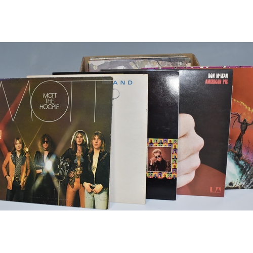 943 - ONE BOX OF LP VINYL RECORDS, approximately fifty LP records, artists include Bob Dylan, The Kinks, E... 