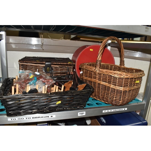 920 - TWO BOXES AND LOOSE SLEDGE, TOOLS AND SUNDRY ITEMS, to include a wooden sledge, a CD rack in the for... 