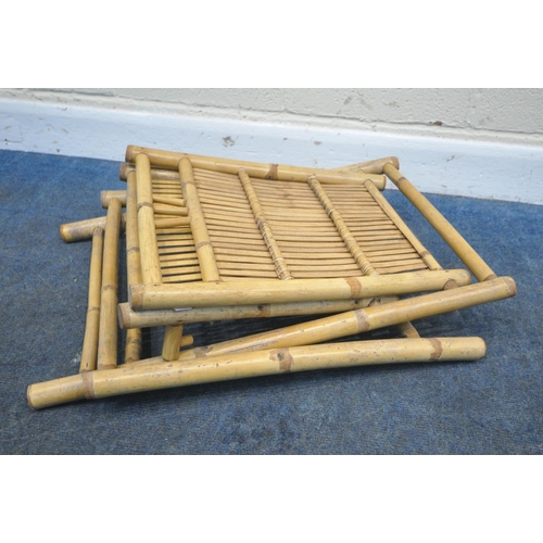 206 - A 20TH CENTURY FOLDING BAMBOO CHAIR, width 60cm x depth 60cm x height 102cm, condition report: marks... 