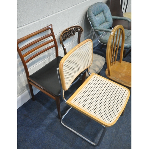 210 - NINE CHAIRS, varying in shape, size, colour, style, material, etc, including three Ercol chairs, con... 