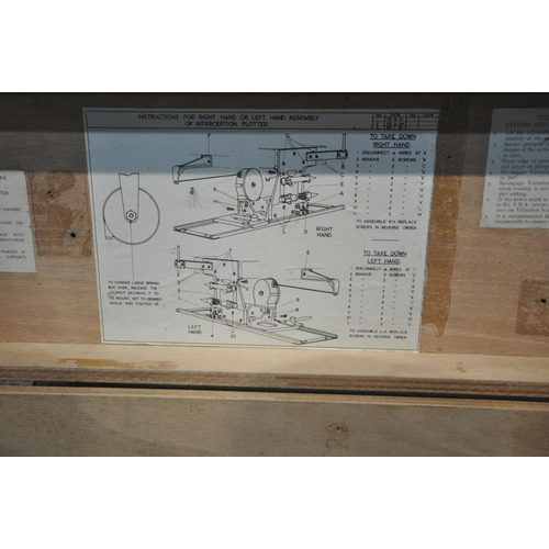 211 - THREE GREY PAINTED CASES, all for an interception plotter MK III, width 71cm x depth 26cm x height 1... 