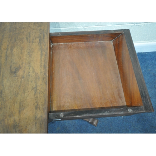 225 - A REGENCY ROSEWOOD TABLE, with a later rotating top, octagonal tapered base, raised on a shaped base... 