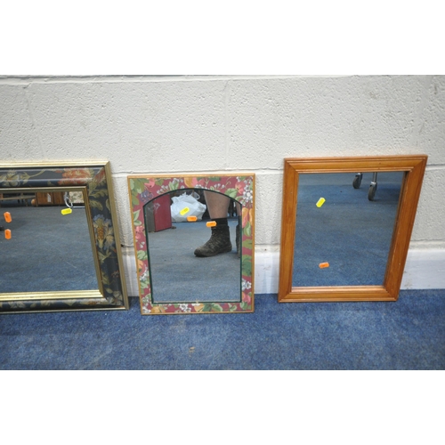 237 - FOUR WALL MIRRORS, all varying in size, style, patterns, etc, condition report: all with general sig... 