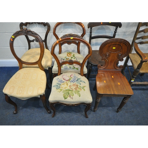 272 - SEVEN CHAIRS, varying in shape, size, style, age, etc, condition report: historical marks, scuffs, d... 