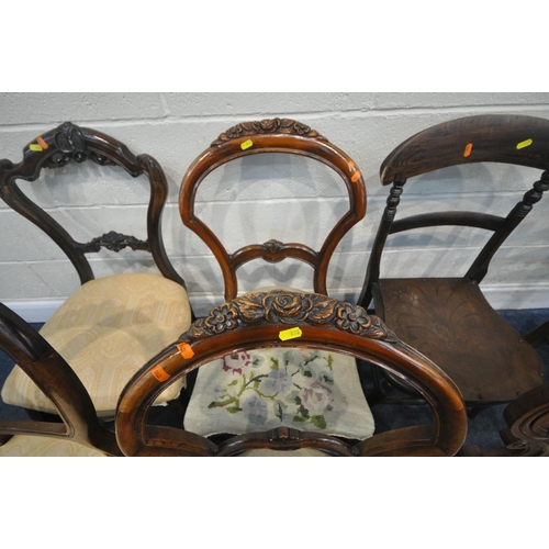 272 - SEVEN CHAIRS, varying in shape, size, style, age, etc, condition report: historical marks, scuffs, d... 