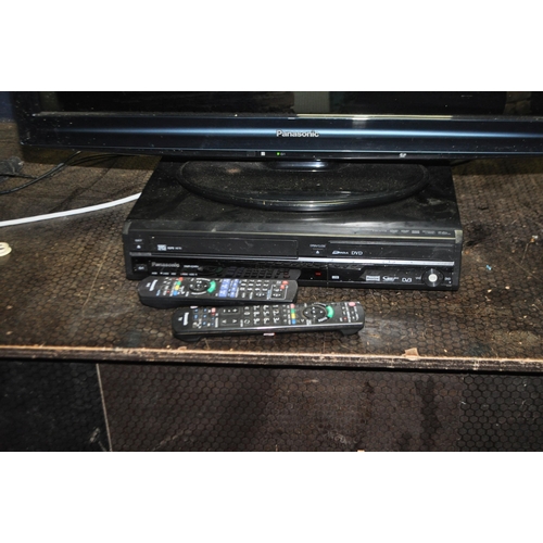 57 - A PANASONIC TX-L32G20BA 32in TV WITH REMOTE and a Panasonic VHS/DVD recorder with remote (both PAT p... 