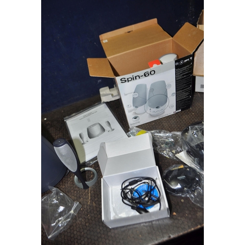 74 - A HARMAN KARDEN HK695 COMPUTER AUDIO SPEAKER SYSTEM in original box, a Philips wireless headphone se... 