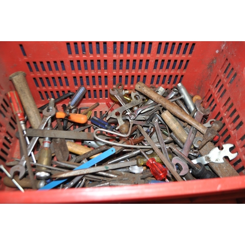 77 - THREE TRAYS CONTAINING AUTOMOTIVE TOOLS, including socket sets, spanners, a Makita angle grinder (PA... 