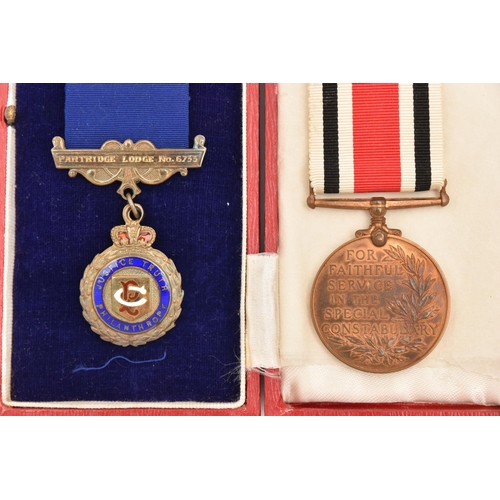 494 - TWO MEDALS, to include George VI 'For Faithful Service In The Special Constabulary', with a red, bla... 