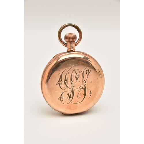 495 - A ROLLED GOLD FULL HUNTER POCKET WATCH, manual wind, round white dial signed 'Waltham', Roman numera... 