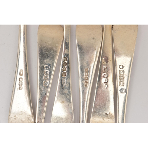 503 - SIX SILVER TABLE FORKS, Old English pattern forks, two hallmarked 'Viners' Sheffield 1931, four Geor... 