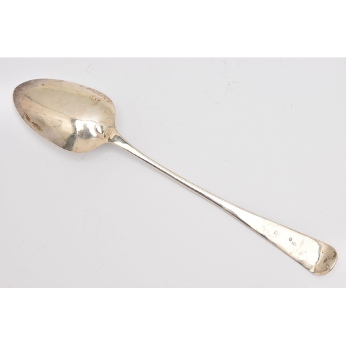 517 - A SILVER BASTING SPOON, old English pattern, hallmark rubbed, possibly London, approximate gross wei... 