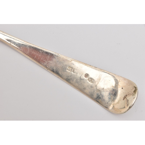 517 - A SILVER BASTING SPOON, old English pattern, hallmark rubbed, possibly London, approximate gross wei... 