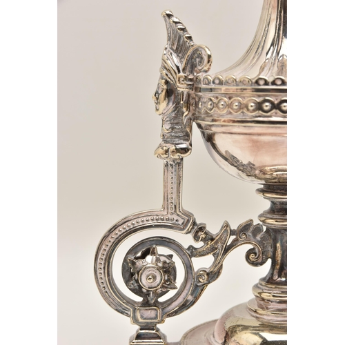 529 - A PAIR OF LATE 19TH CENTURY, 'THOMAS BRADBURY & SONS' SHEFFIELD PLATE CANDLESTICKS, ornate design fe... 