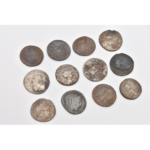 574 - A SMALL BOX CONTAINING 12X ROMAN COINS, to include  Silver Denarius and others (12)