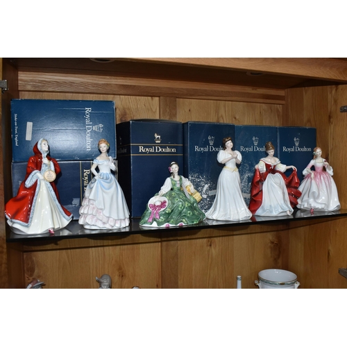 751 - SIX BOXED ROYAL DOULTON FIGURINES, comprising Rachel HN2936, Claire HN3646, Elyse HN2474, Maria HN33... 