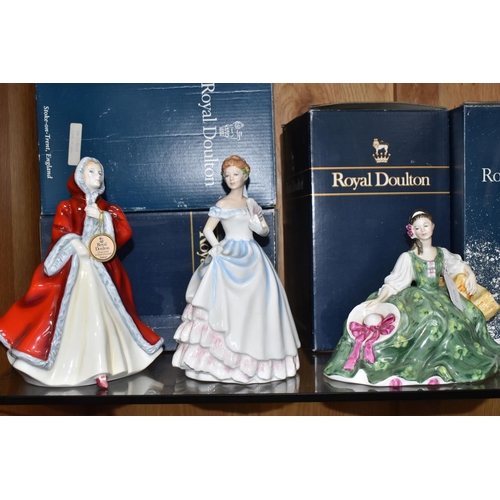 751 - SIX BOXED ROYAL DOULTON FIGURINES, comprising Rachel HN2936, Claire HN3646, Elyse HN2474, Maria HN33... 