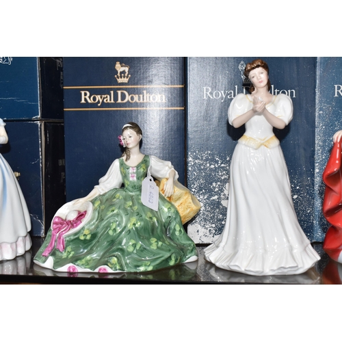 751 - SIX BOXED ROYAL DOULTON FIGURINES, comprising Rachel HN2936, Claire HN3646, Elyse HN2474, Maria HN33... 