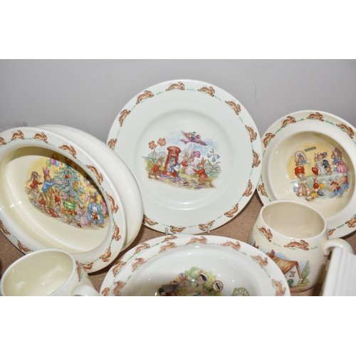 774 - A LARGE QUANTITY OF ROYAL DOULTON 'BUNNYKINS' DINNERWARE, comprising three oval nursery dishes with ... 