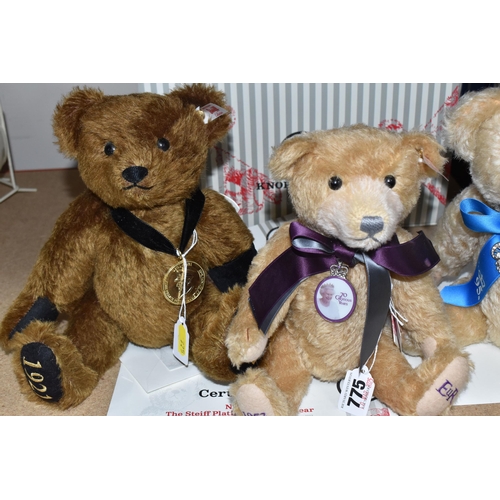 775 - A GROUP OF THREE STEIFF BEARS, comprising a 'The Queen Elizabeth II 95th Birthday Bear' No.925,  num... 